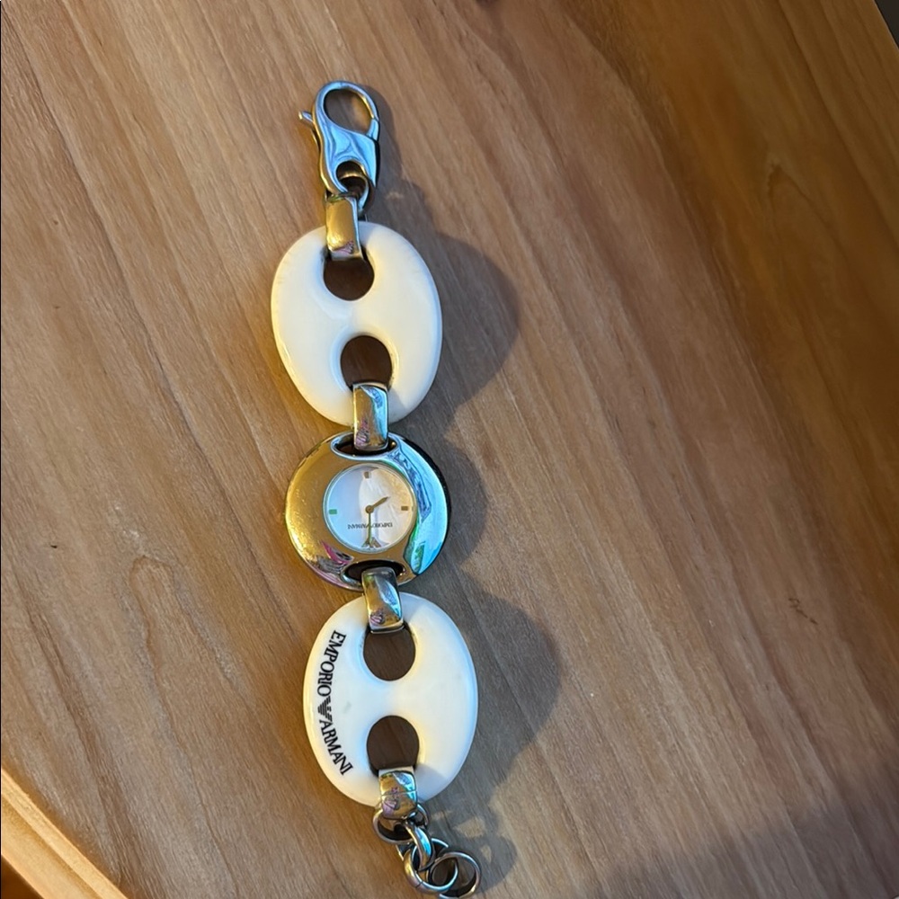 Emporio Armani Ivory and Metallic Bracelet